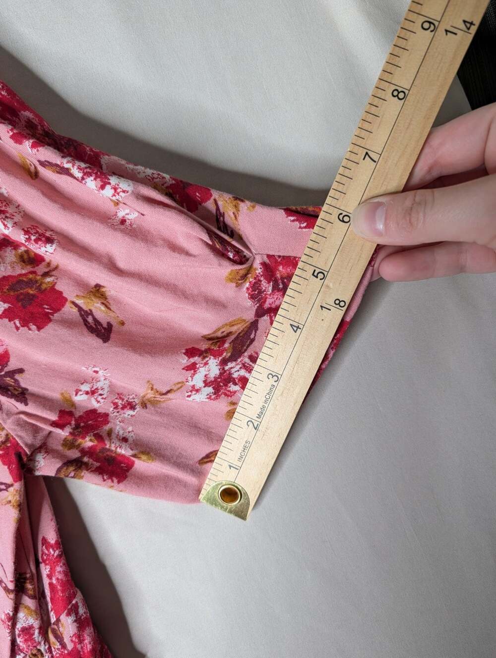 Xhilaration Pink Floral Button-Front V-Neck Smocked Waist Mini Dress - Picture 5 of 7